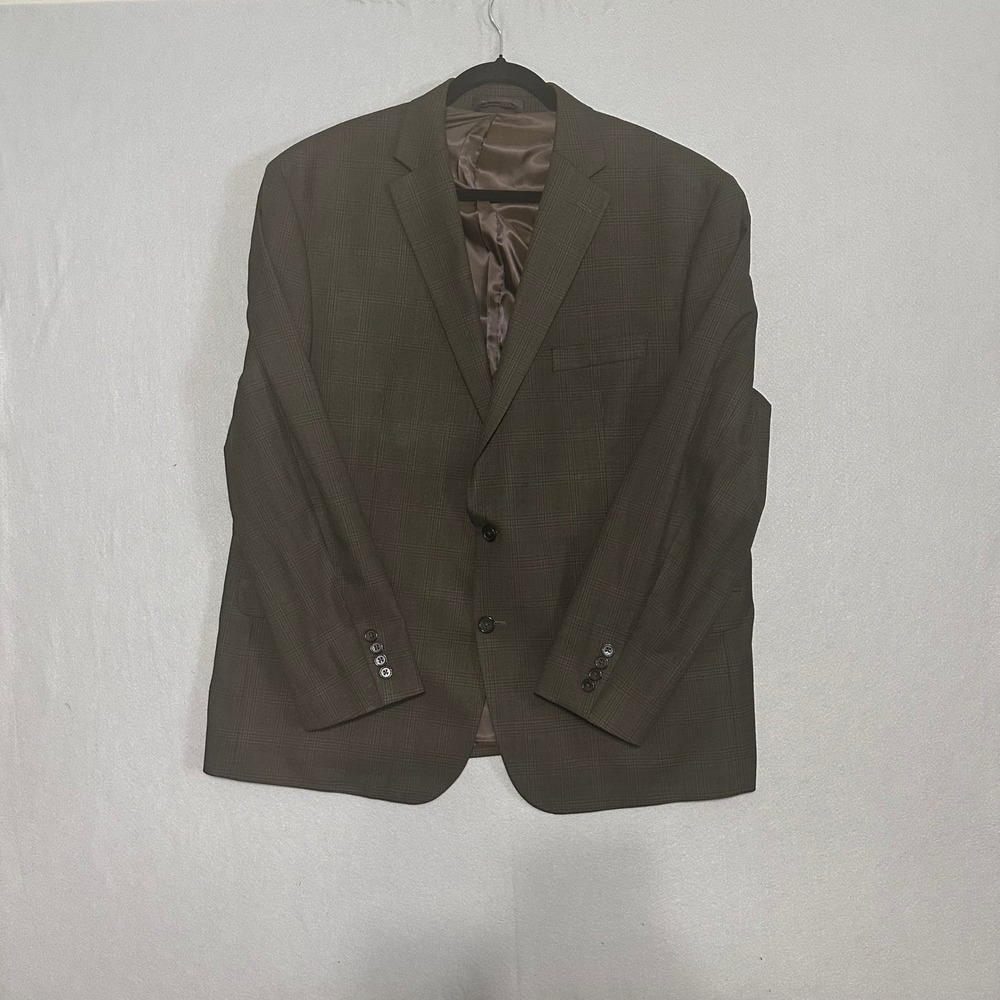 Lauren Ralph Lauren Mens Brown Plaid Blazer Sport Coat 2 Button‎ 48R Regular